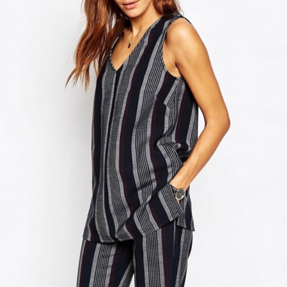 ASOS Sleeveless Stripe Tunic Top